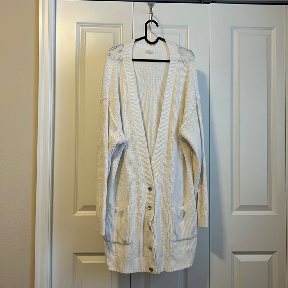 CASLON Cream long knit cardigan
